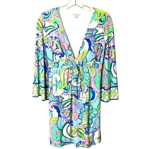 Lilly Pulitzer Tropez Tunic Conch Republic Women's Low V-Neck 97993 Sz XS $238 - Picture 1 of 7